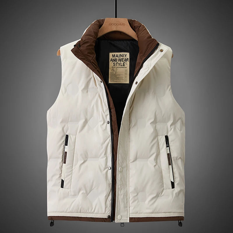 Winter Fashion Casual Men Down Vests Comfortable Warm White Duck Down Waistcoat Trend All-match Sleeveless Jacket High Quality