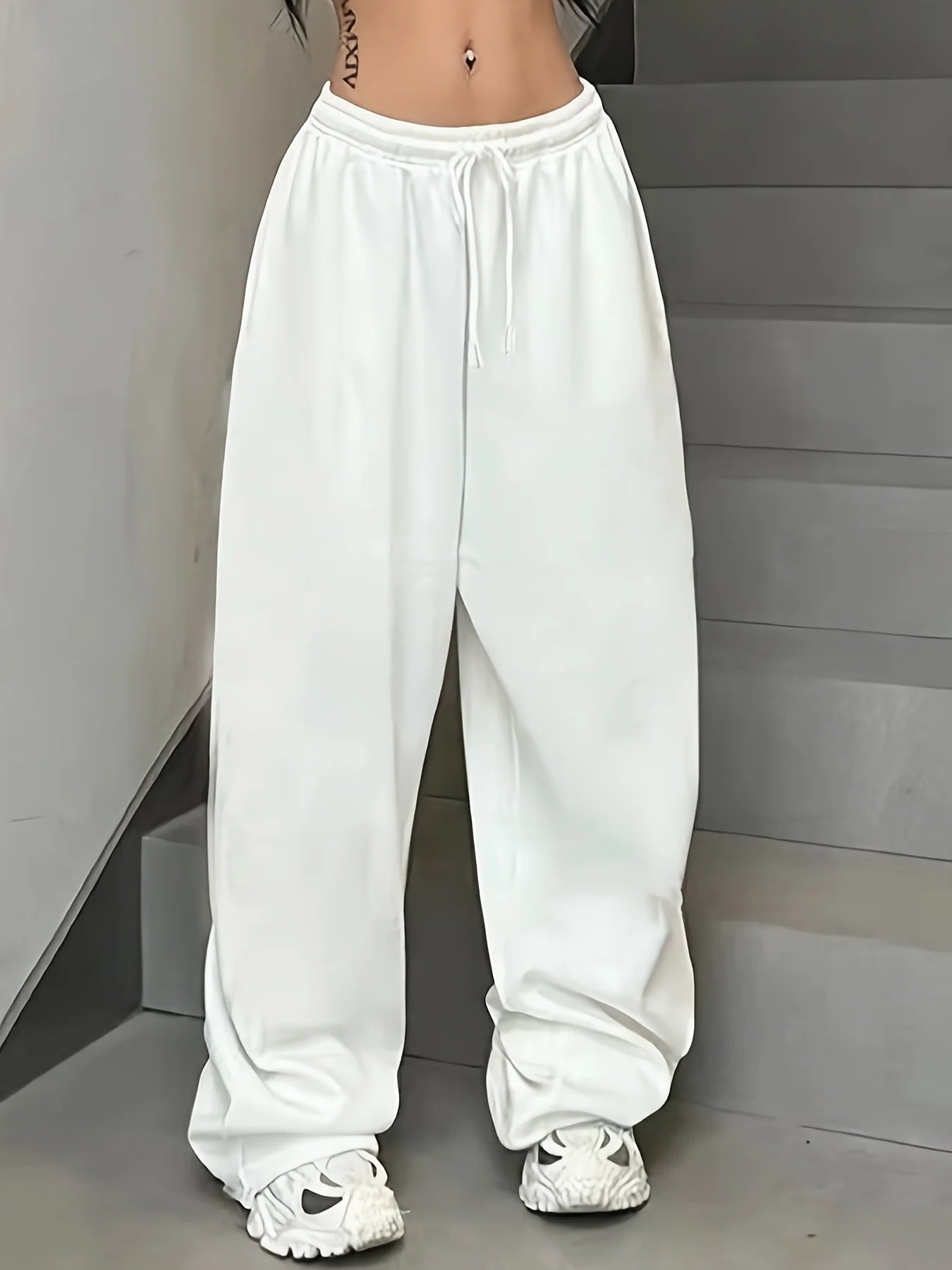 Women'S Jogger Pants Drawstring Wide Leg Casual Style Fall/Winter Outfits Casual Fashion Cotton Oversize Loose Unisex Sweatpants