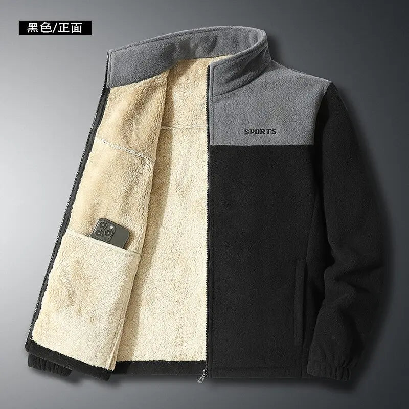 Winter Mens Fleece Warm Jackets Casual Man Thicken Windbreaker Coats Men Sports Soft Shell Stand Collar Tactical Jackets 8XL