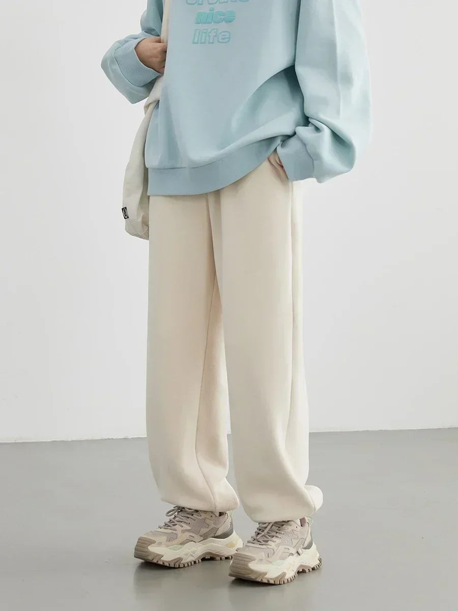 CHIC VEN Women's Pant Loose Casual New High Waist Fleece Pant Thick Plush Warm Female Sports Trousers Autumn Winter 2023