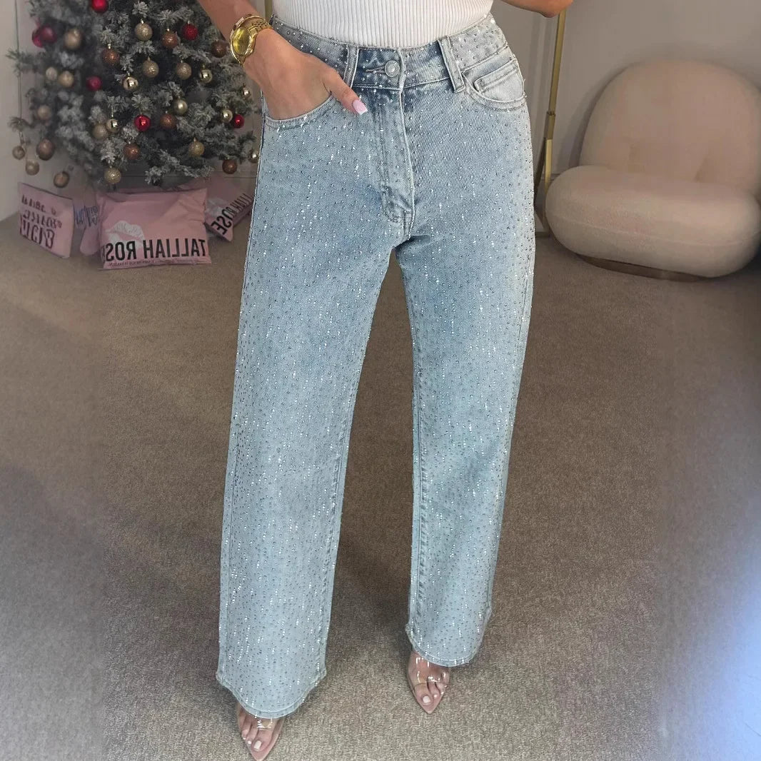 Washed Heavy Duty American Style Low Waist Straight Leg Jeans Women High Street Fashion Sensation Individual Spicy Long Pants