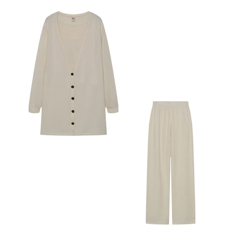 Autumn and Winter Women's Cross-border Knitting Amazon New Western Women's Jacket Vest Pants Three-piece Set