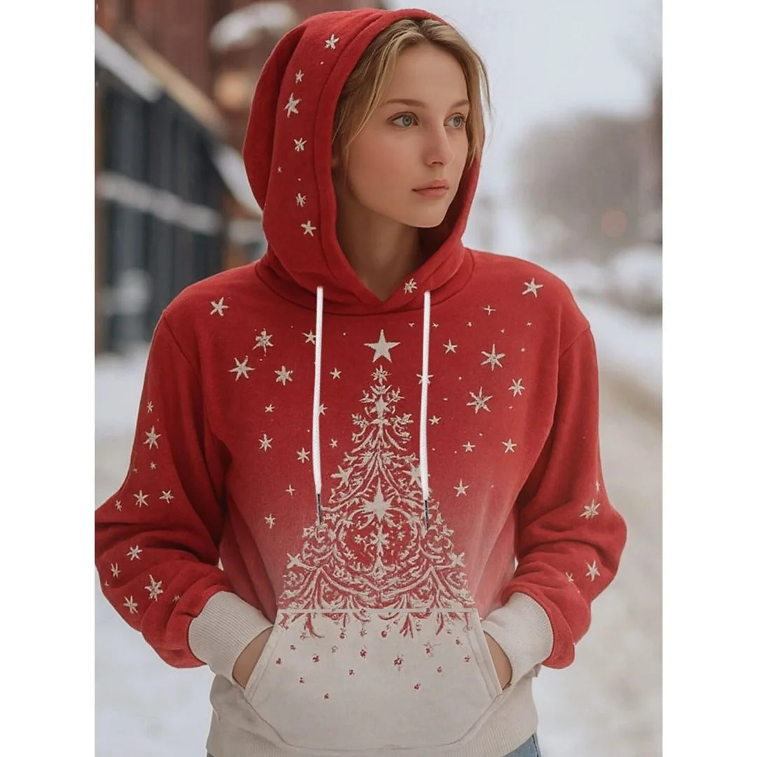 Women's Vintage Christmas Santa Print Sweatshirts Long Sleeve Crewneck Pullover Festive Street Style Spring Fall Holiday Fashion