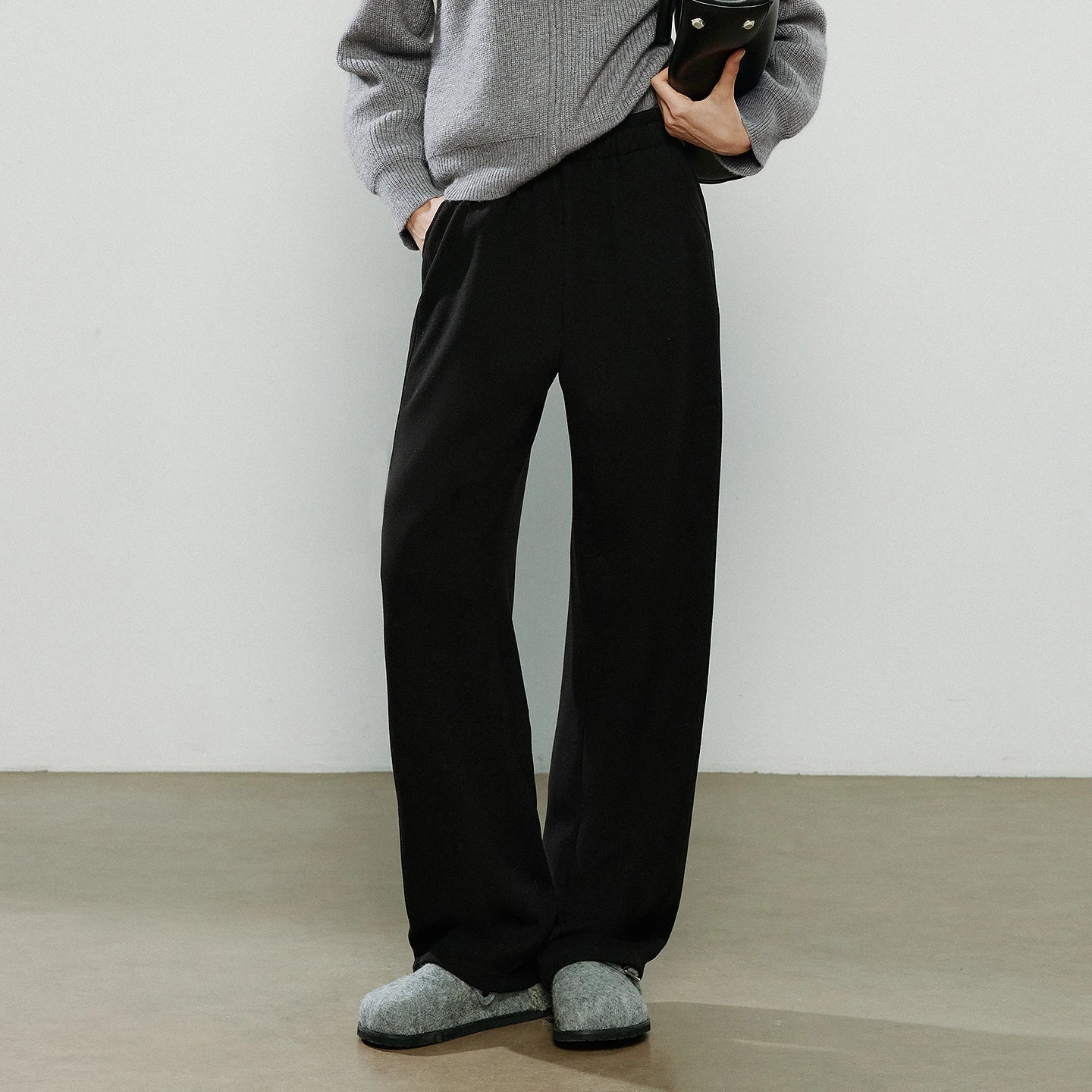 TOYOUTH Women's Casual Pants 2025 Winter New Cashmere-like Fleece-lined Tapered Thick Warm Trousers