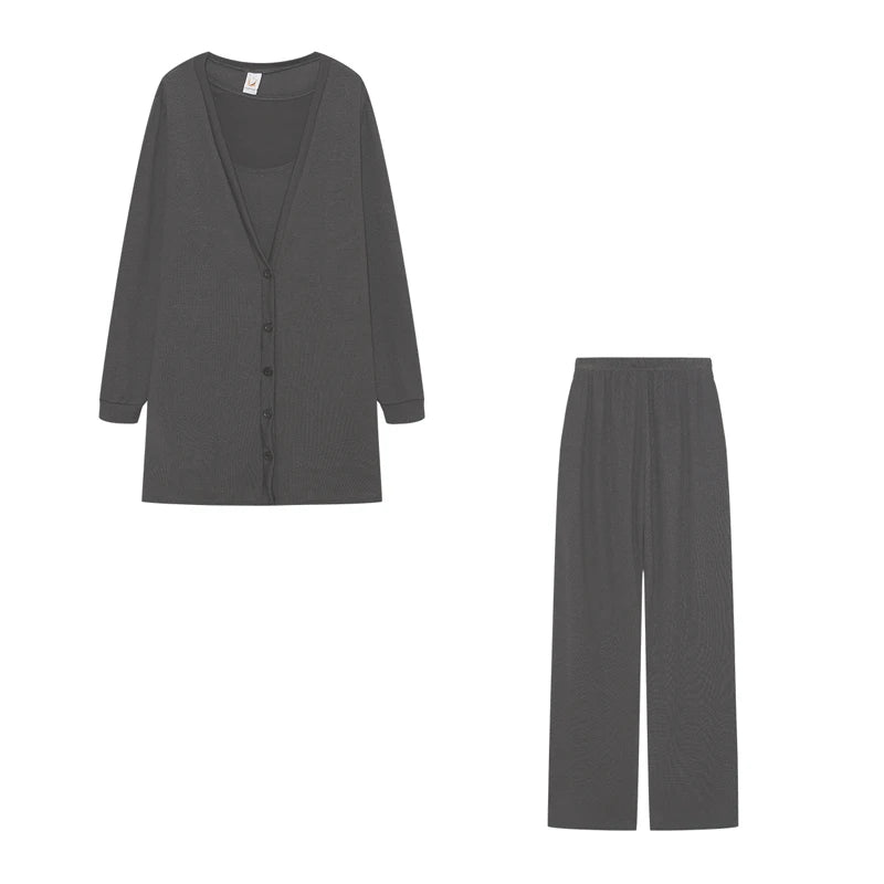 Autumn and Winter Women's Cross-border Knitting Amazon New Western Women's Jacket Vest Pants Three-piece Set