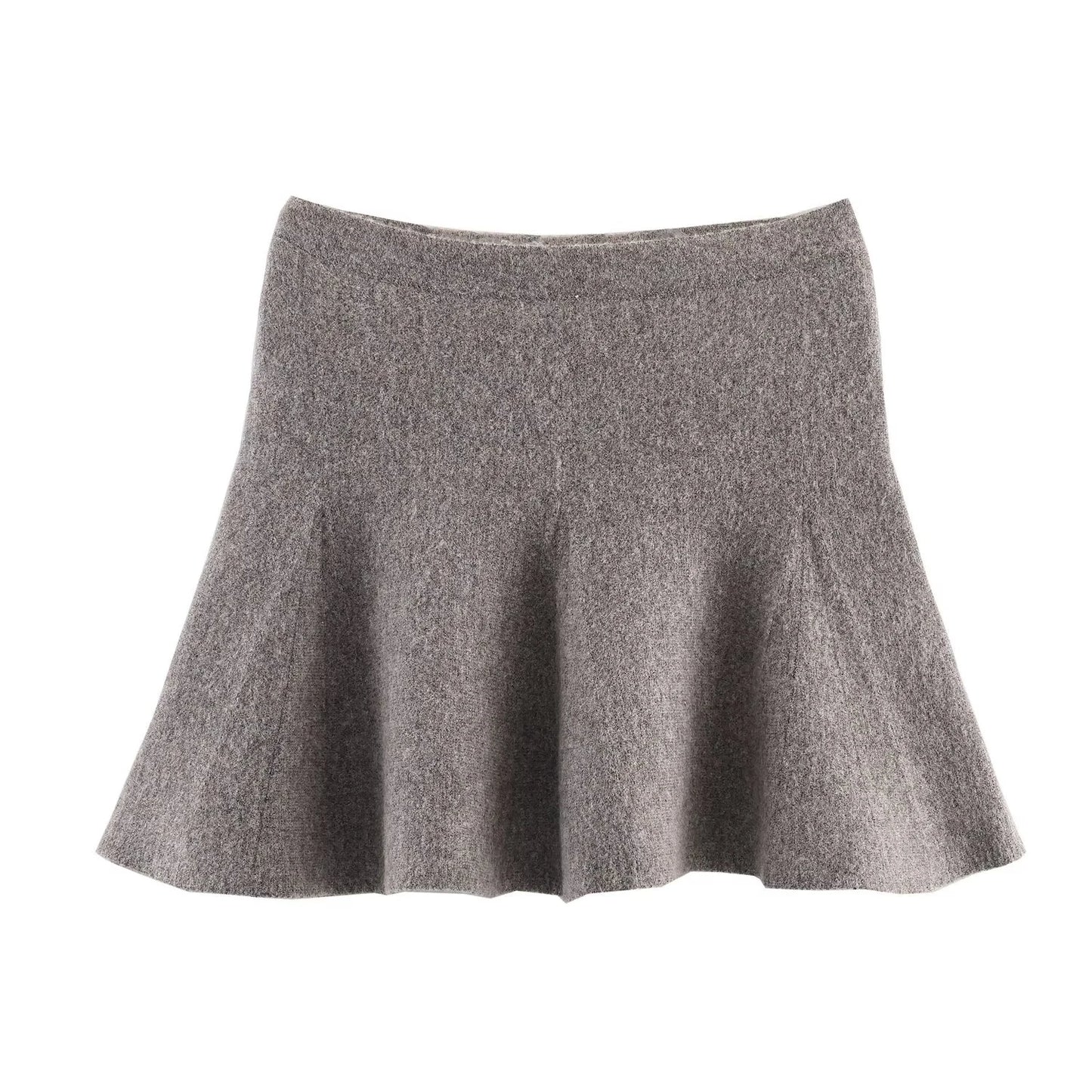 DEEABAE New autumn and winter fashion women's stand up collar loose and slimming versatile knitted jacket half skirt set