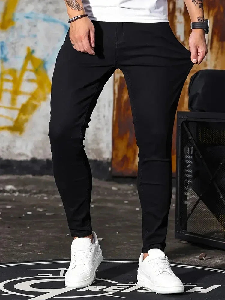 2025 Mens Slim Fit Classic Jeans Casual Street Style Comfortable Denim Pants Mens Skinny Jeans Male Daily Wear Joggers Trousers
