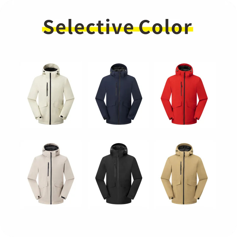 New down cotton jacket logo customization warm and waterproof fabric wear-resistant and breathable no fading