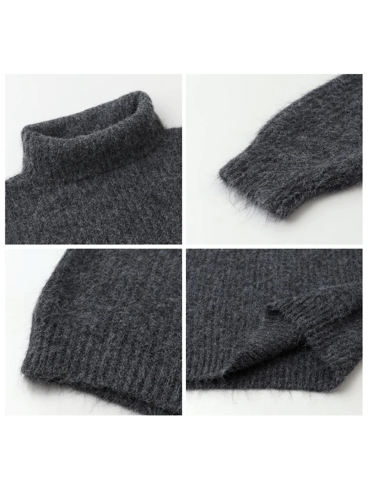 CHIC VEN Women Turtleneck Sweaters Solid Loose Casual Pullovers Bottom Thick Warm Female Jumpers Knitwear Autumn Winter 2025