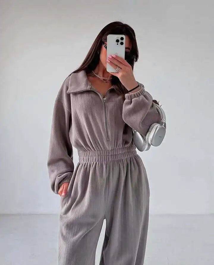 Sports and leisure contrast color jumpsuit jumpsuit fashion trend street jumpsuit women’s suit new women clothing