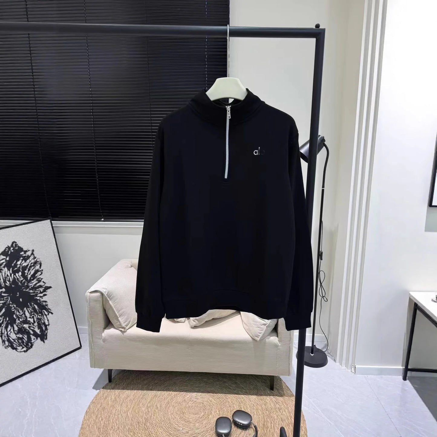 Ladies Hoodie Half Zipper 3D Lettering Versatile Street Style Long Sleeve Cotton Blend Comfortable Fit Autumn Winter New Arrival