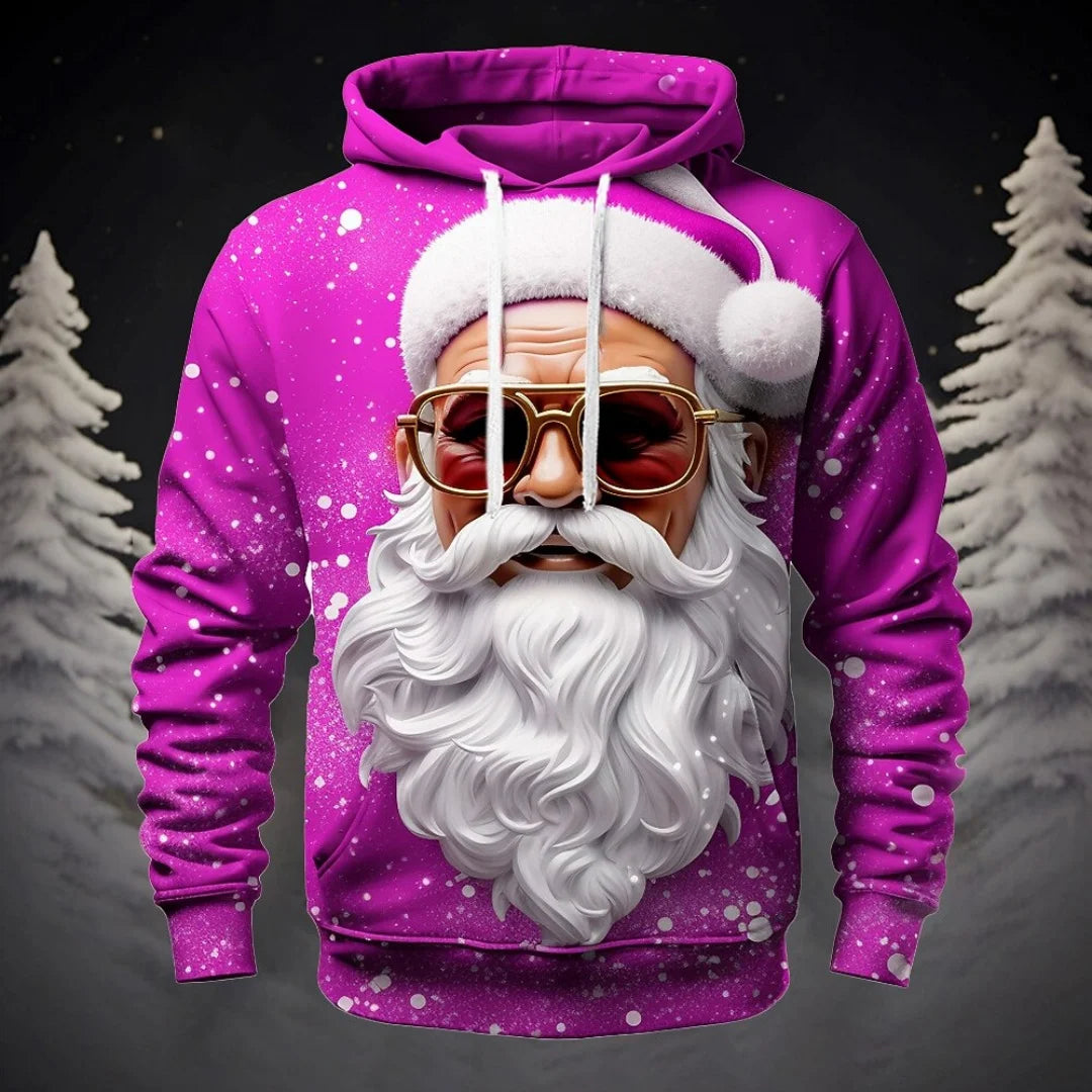 Women's Vintage Christmas Santa Print Sweatshirts Long Sleeve Crewneck Pullover Festive Street Style Spring Fall Holiday Fashion