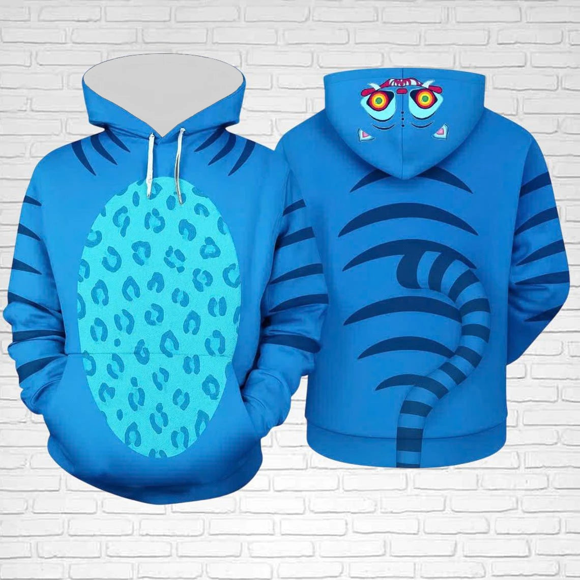 Women's Derpy Printed Hoodie for Autumn Winter KPop Demon Hunters Inspired Cozy Pullover for Daily Wear & Street Style Outings