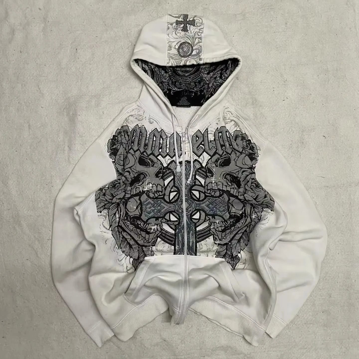 American Street Retro Letter Patch Embroidery Oversized Sweatshirt Women's Y2K New Harajuku Hip Hop Goth Casual Joker Pullover