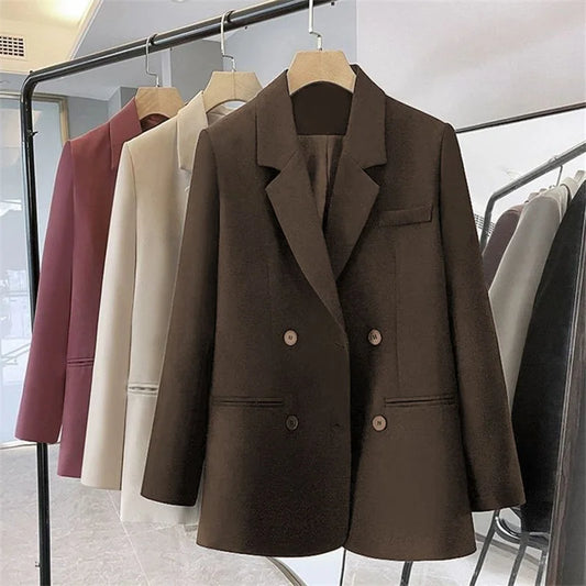 Spring Autumn Women Blazer All-match Casual Turn Down Collar Long Sleeve Suit Jacket For Women Outerwear Office Lady Blazers