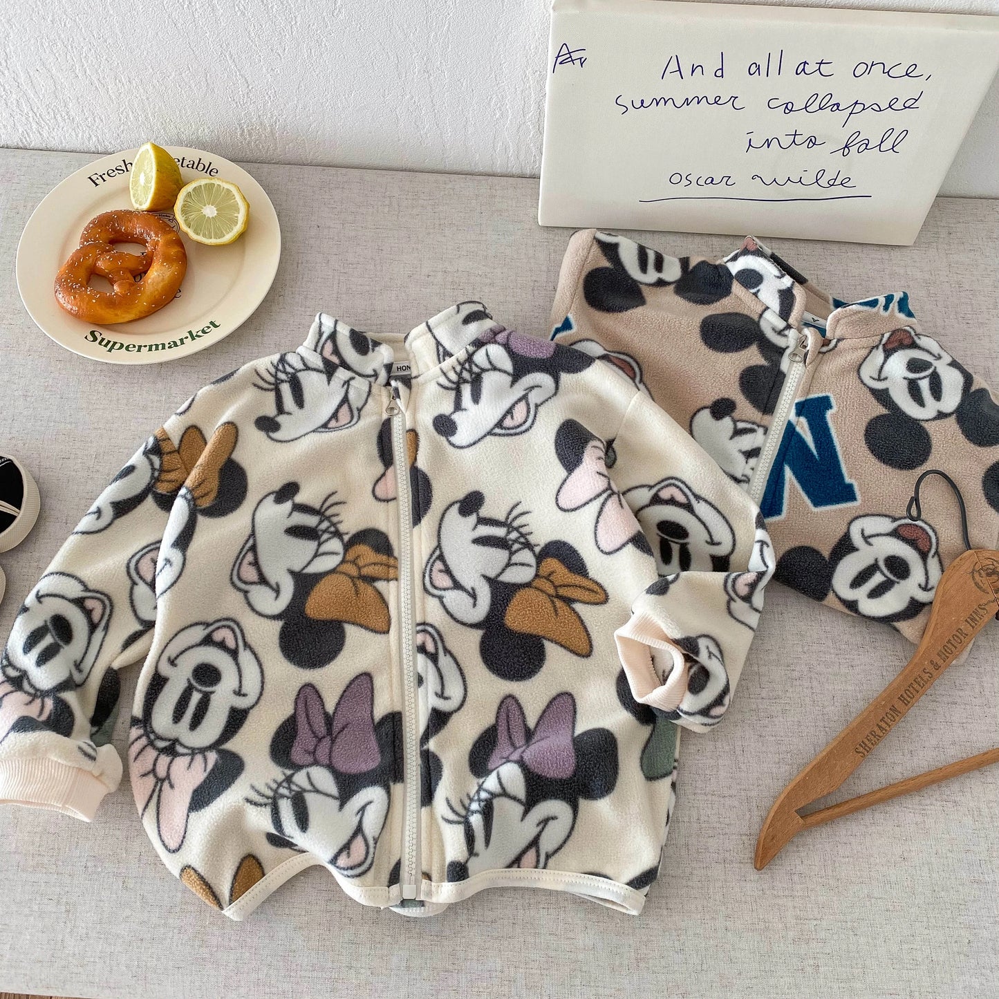 Spring Autumn Thin Children's Outerwear Printed Mickey Fashion Kids Boy Girl Casual Jacket Tops Children Clothing Coats 1-6y