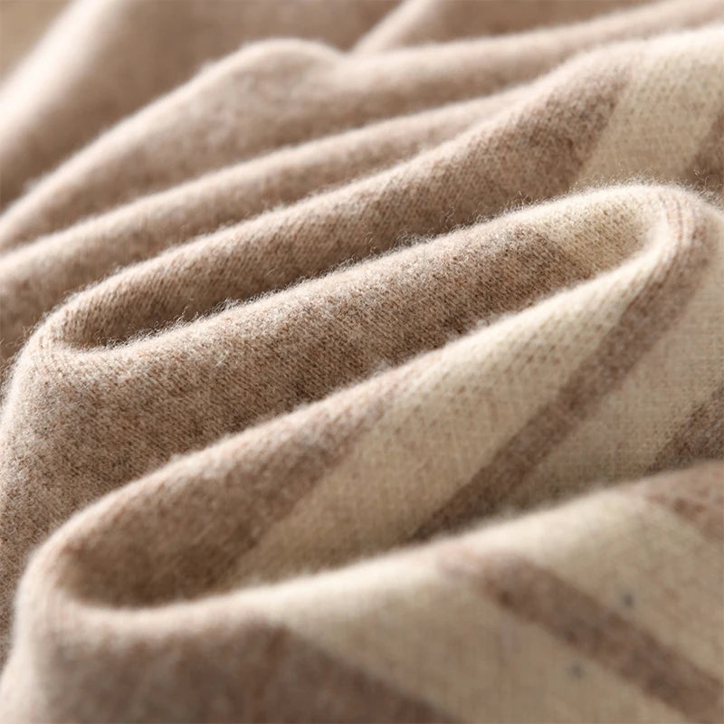 Autumn Winter Woman's Pants Fashion Pencil Pants 100% Merino Wool Knit Long Trouser Elastic Mid-Waist Patchwrok Full Length Pant