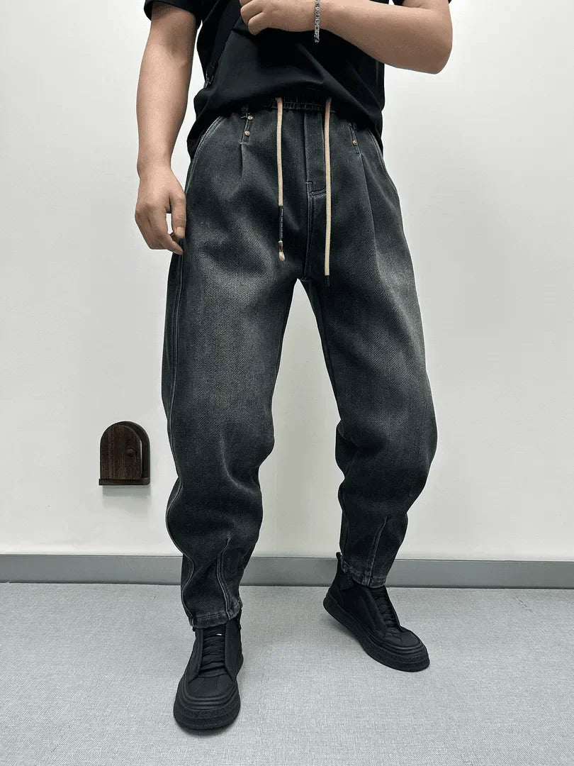 Fashion American High Street Jeans Loose Harem Denim Trousers High Quality Luxury Brand Pants