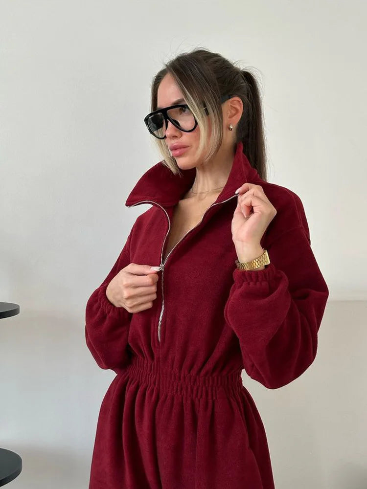 Sports and leisure contrast color jumpsuit jumpsuit fashion trend street jumpsuit women’s suit new women clothing