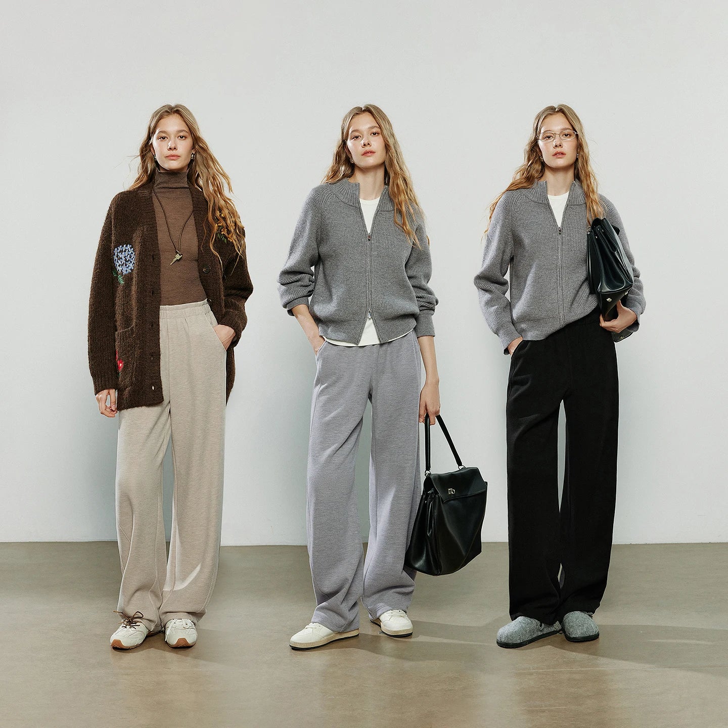 TOYOUTH Women's Casual Pants 2025 Winter New Cashmere-like Fleece-lined Tapered Thick Warm Trousers