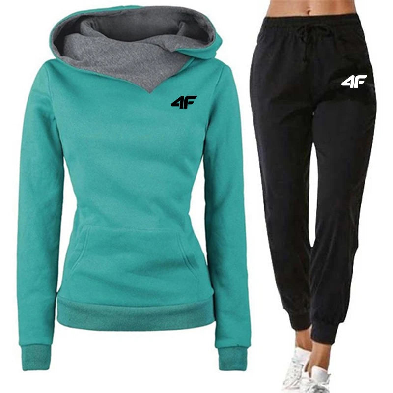 Hot Sales Womens Tracksuit Print Sports Hoodies for Women Suit Jogging Sweatshirts+Pants 2 Pcs Sets Casual Woman Pants Sets 2025