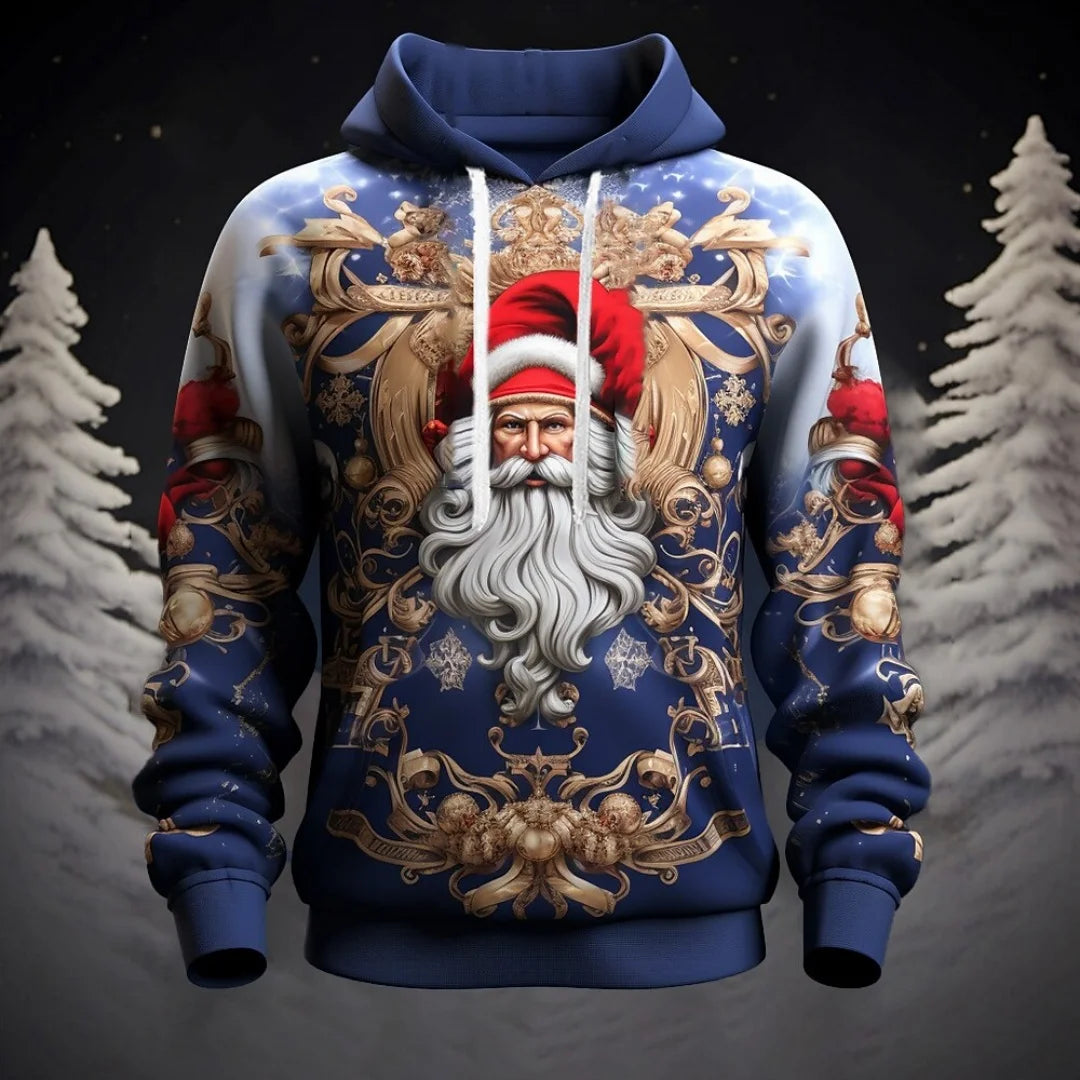 Women's Vintage Christmas Santa Print Sweatshirts Long Sleeve Crewneck Pullover Festive Street Style Spring Fall Holiday Fashion