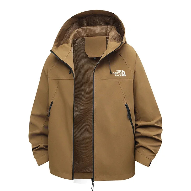 New spring and autumn men's casual jacket, outdoor fashionable windproof and waterproof printed high-quality cycling men's coat