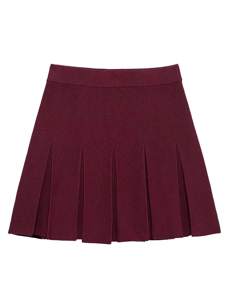 HH Elegant Women Knitted Jacket Skirt Suits 2025 Long Sleeve Pocket Cardigan Coat+Chic Mini Skirts Womens Knittwear Sets