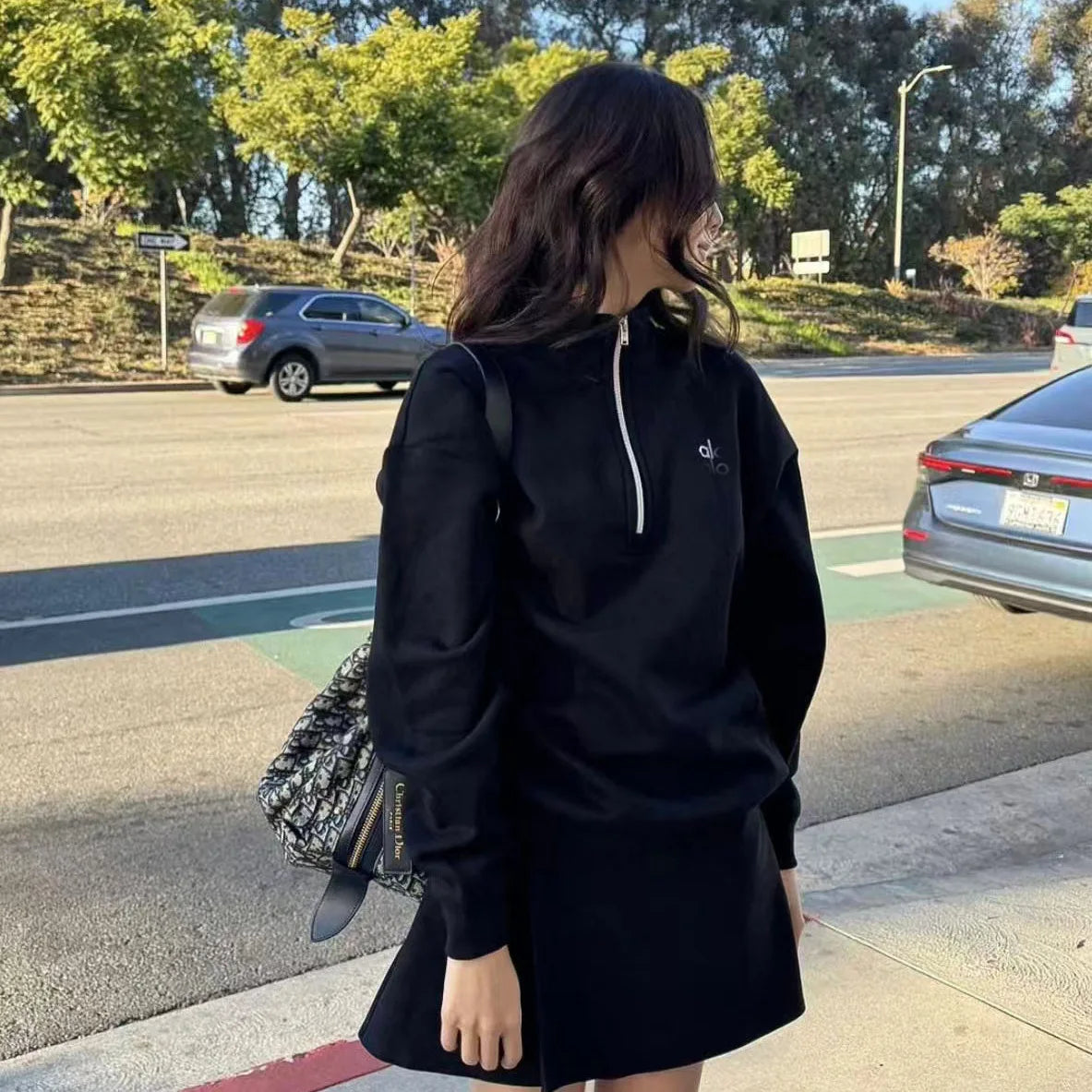 Ladies Hoodie Half Zipper 3D Lettering Versatile Street Style Long Sleeve Cotton Blend Comfortable Fit Autumn Winter New Arrival