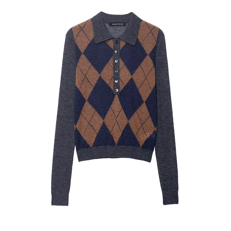 Autumn Women's Sweater Knit Tops 2025 New Fashion British Striped Young Women's Sweater Chic Street Student Pullover Sweaters