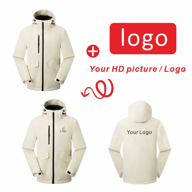 New down cotton jacket logo customization warm and waterproof fabric wear-resistant and breathable no fading