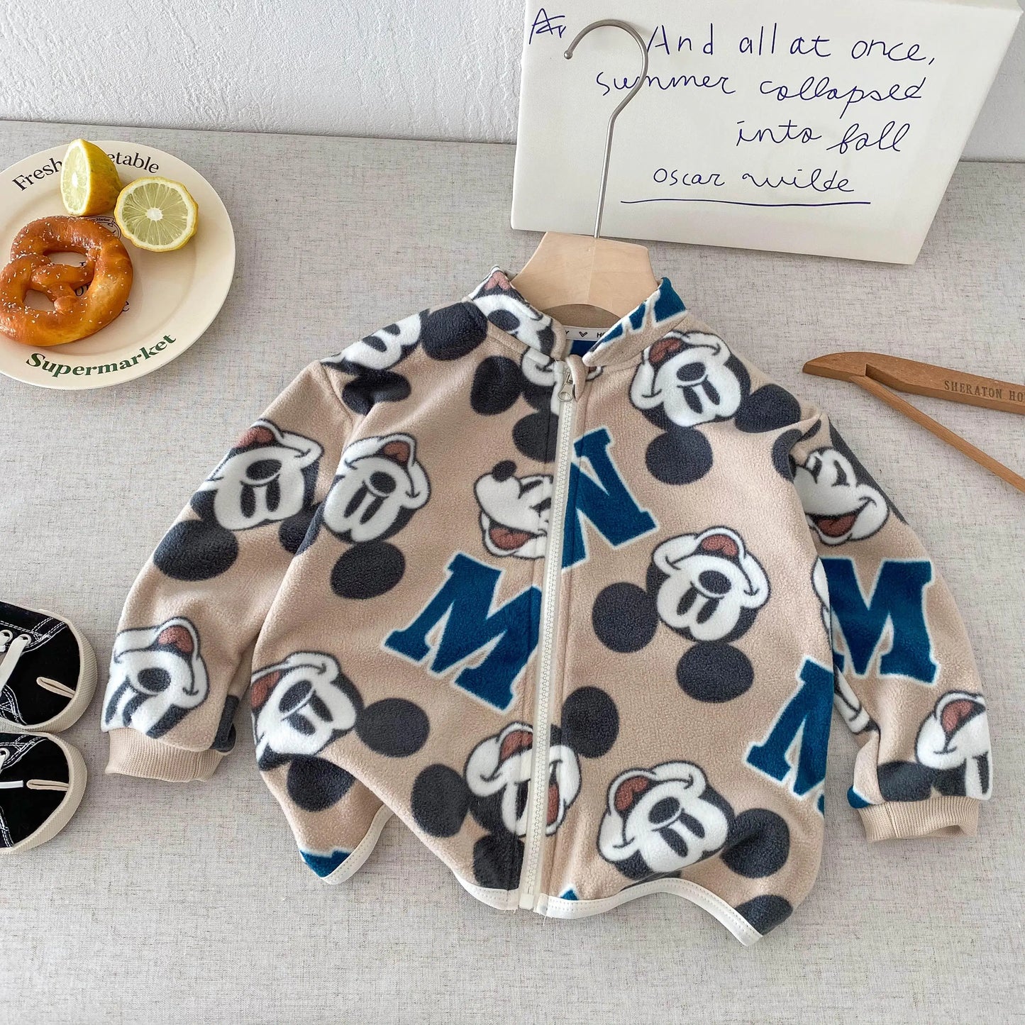 Spring Autumn Thin Children's Outerwear Printed Mickey Fashion Kids Boy Girl Casual Jacket Tops Children Clothing Coats 1-6y