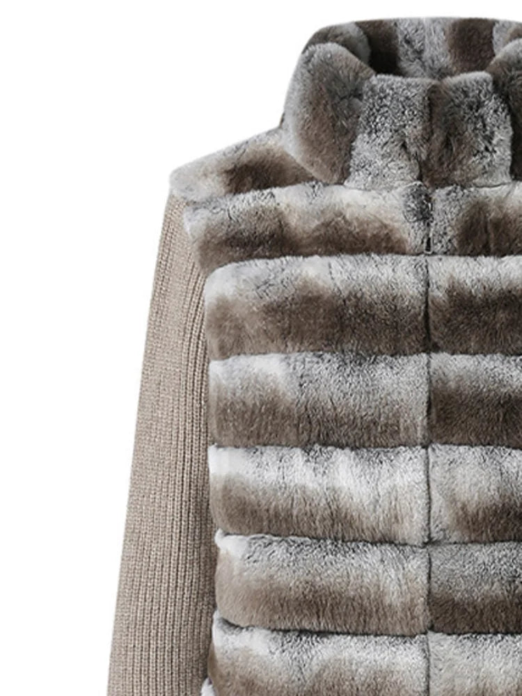 Street Women's Jacket Stand Collar Full Sleeve Faux Fur Solid Zipper Female Jackets 2025 Autumn Fashion Chic Cozy Lady Outwears