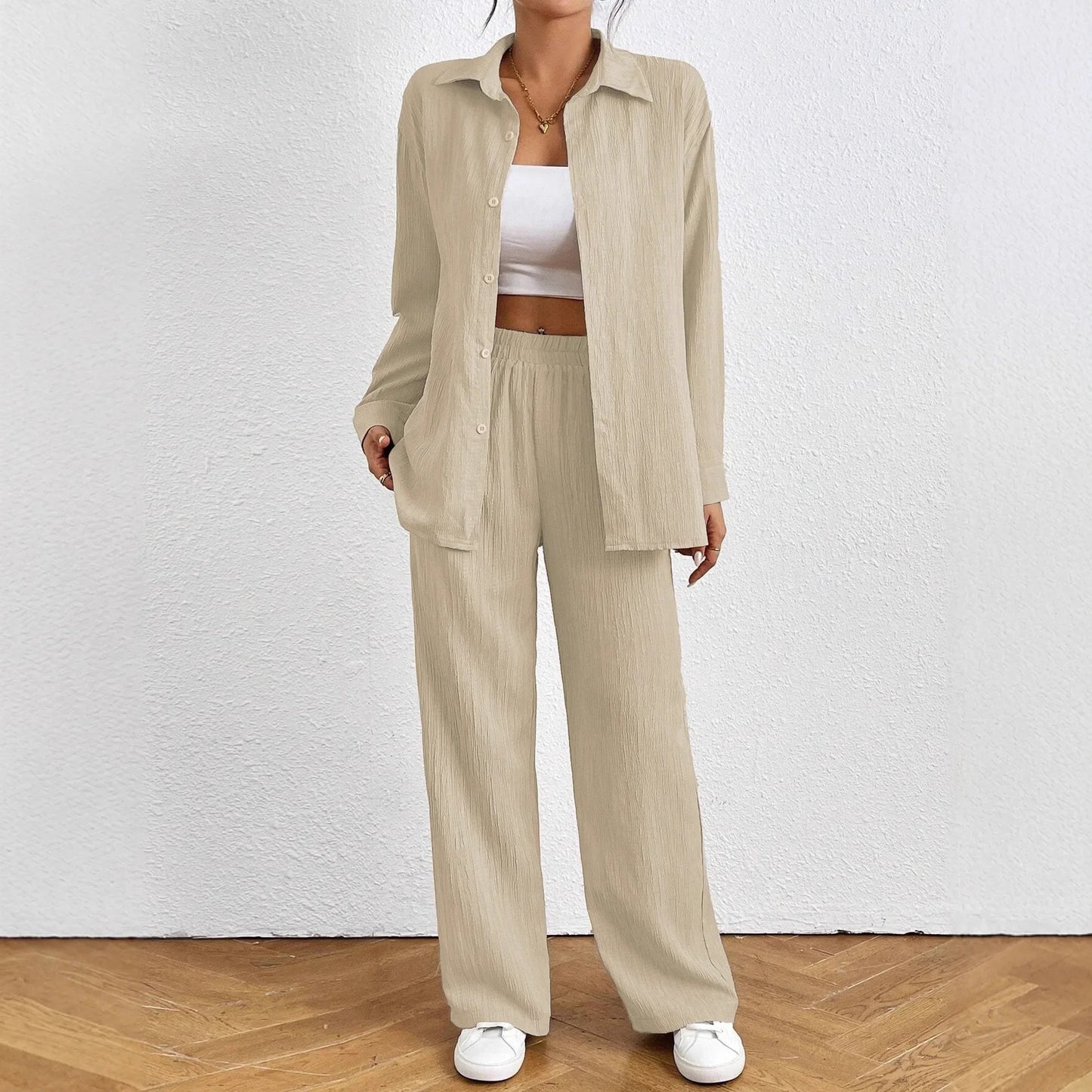 Casual Long Sleeve Shirt Set Independent Station 1688 Full Real Shot Women's Fashion Skirt Ensemble Chinese Brand AE Stock