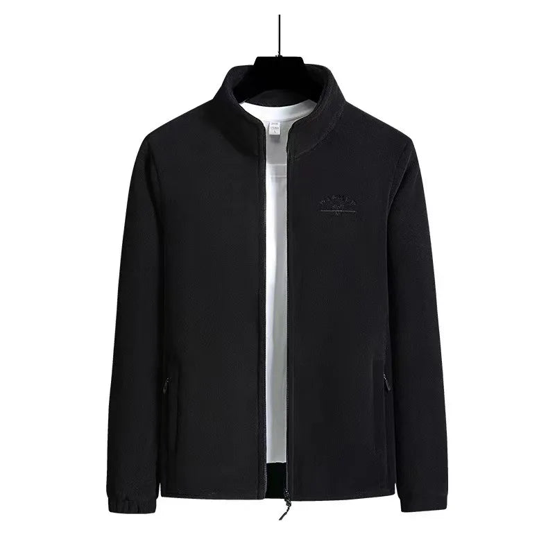 Elegant Loose Long Sleeve Liner Coats Fashion Women Zipper Polar Fleece Zipper Warm Jackets Casual Letter Print Winter Outerwear