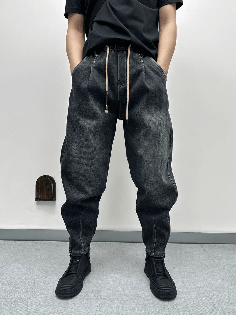 Fashion American High Street Jeans Loose Harem Denim Trousers High Quality Luxury Brand Pants