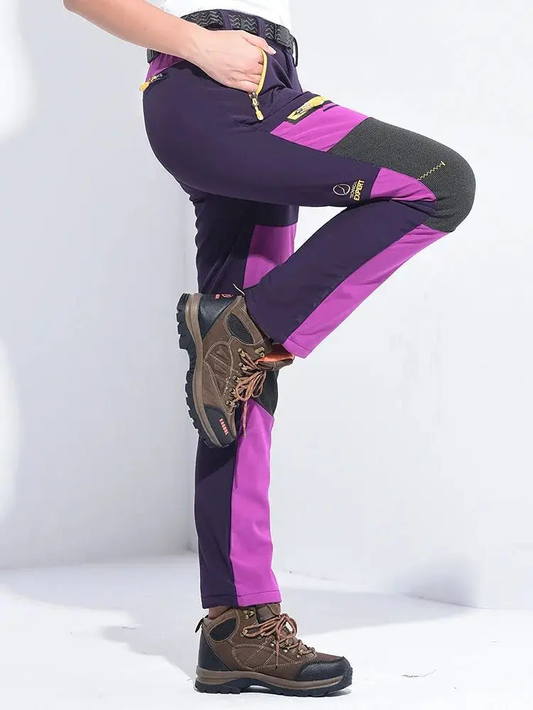 Thick Warm Fleece Winter Pants for Women, Waterproof, Hiking, Trekking, Camping, Skiing, Soft Shell Pants,  Windproof Trousers