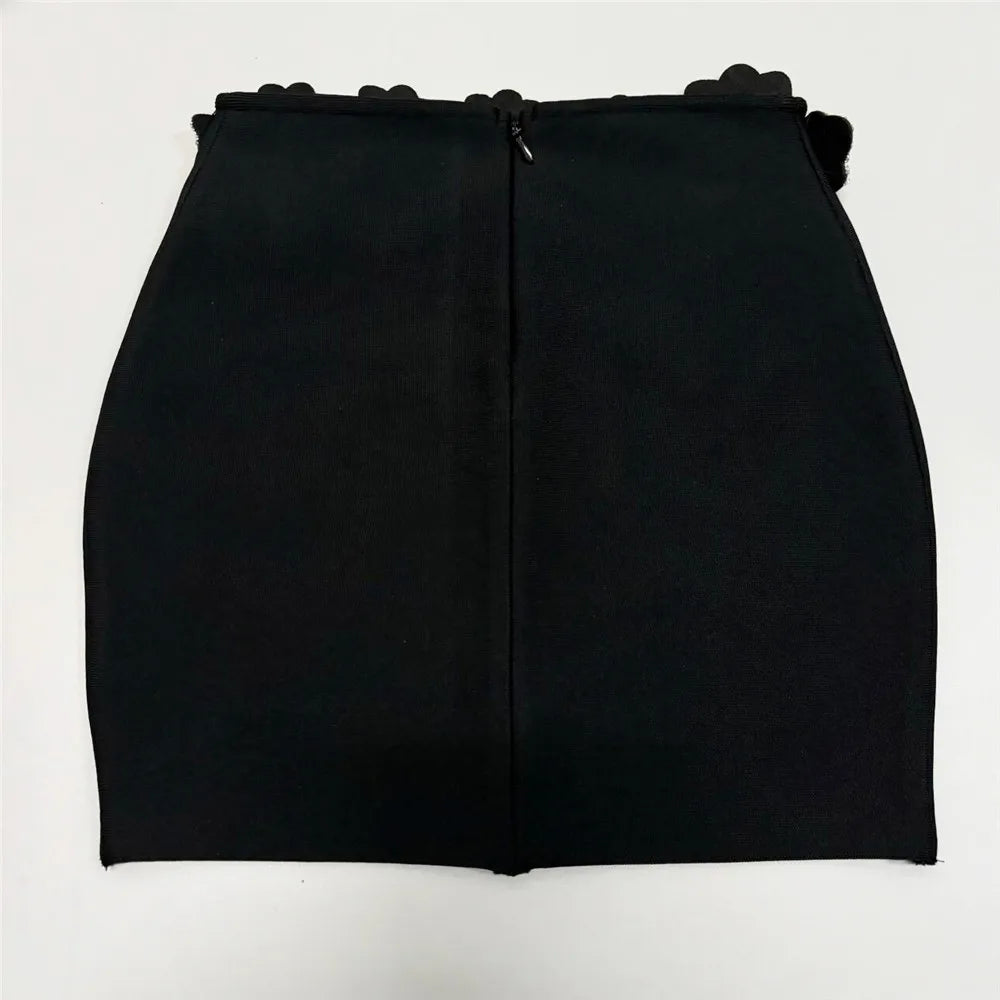 2024 New Autumn Women Bandage Sets Sexy Beading Long Sleeve Tops Mini Skirt Club Party Outwear Two Pieces Sets