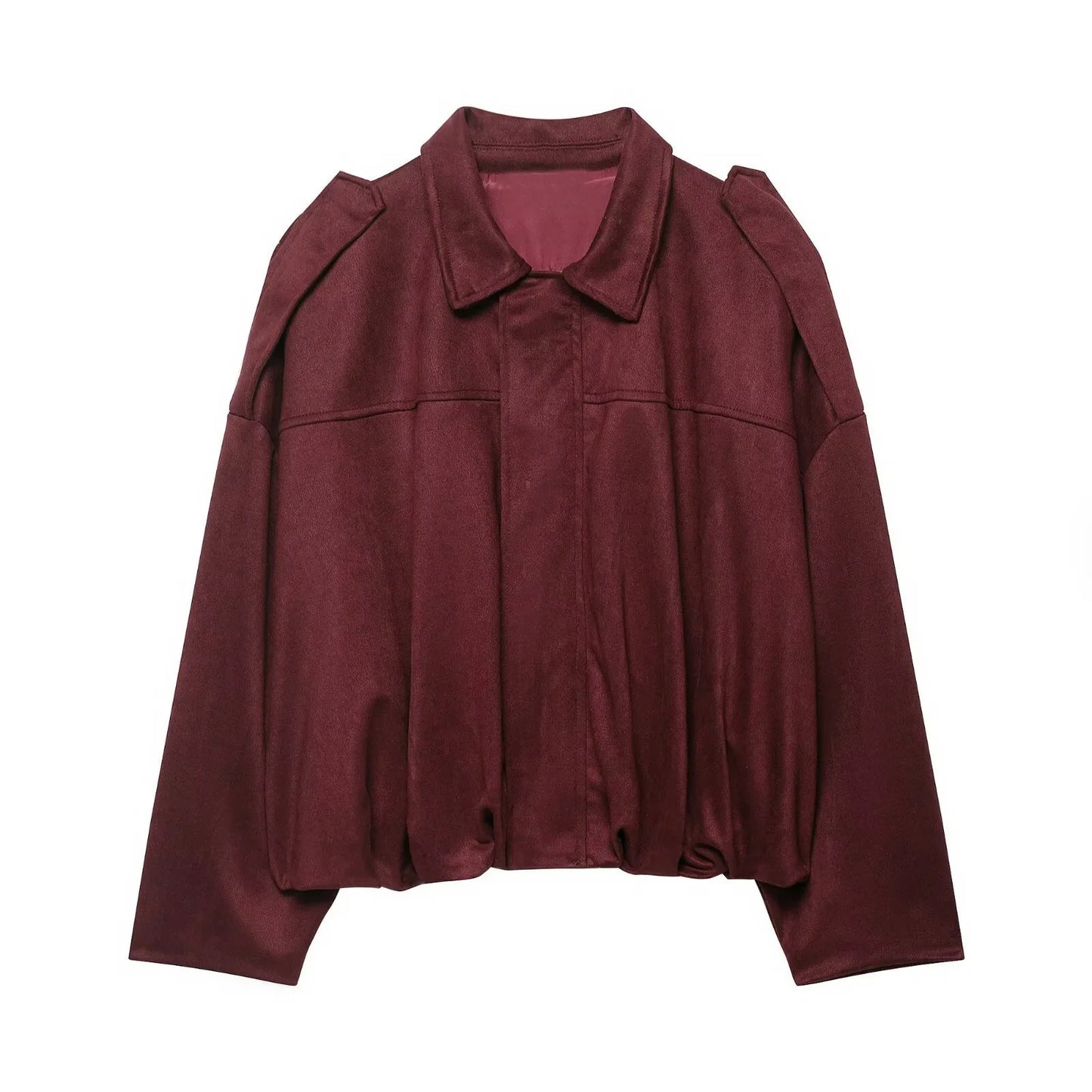 Women's Suede Jacket Outerwear Pilots Style Zipper Closure Medium Thickness Loose Fit Street Style Pure Color Casual Coat