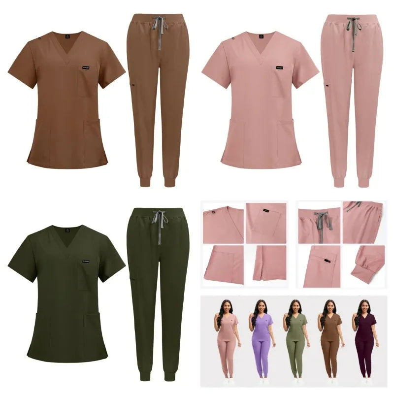 Surgical Uniforms Woman Nursing Enfermeria Sets Top Pant Articles Medical Uniform Scrubs Clinical Beauty Salon hospital Suits
