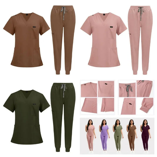 Surgical Uniforms Woman Nursing Enfermeria Sets Top Pant Articles Medical Uniform Scrubs Clinical Beauty Salon hospital Suits