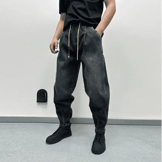 Fashion American High Street Jeans Loose Harem Denim Trousers High Quality Luxury Brand Pants