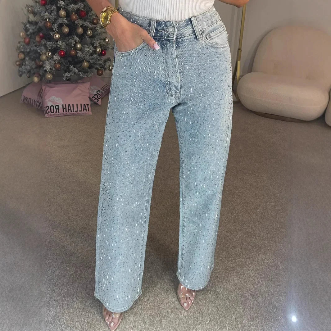 Washed Heavy Duty American Style Low Waist Straight Leg Jeans Women High Street Fashion Sensation Individual Spicy Long Pants
