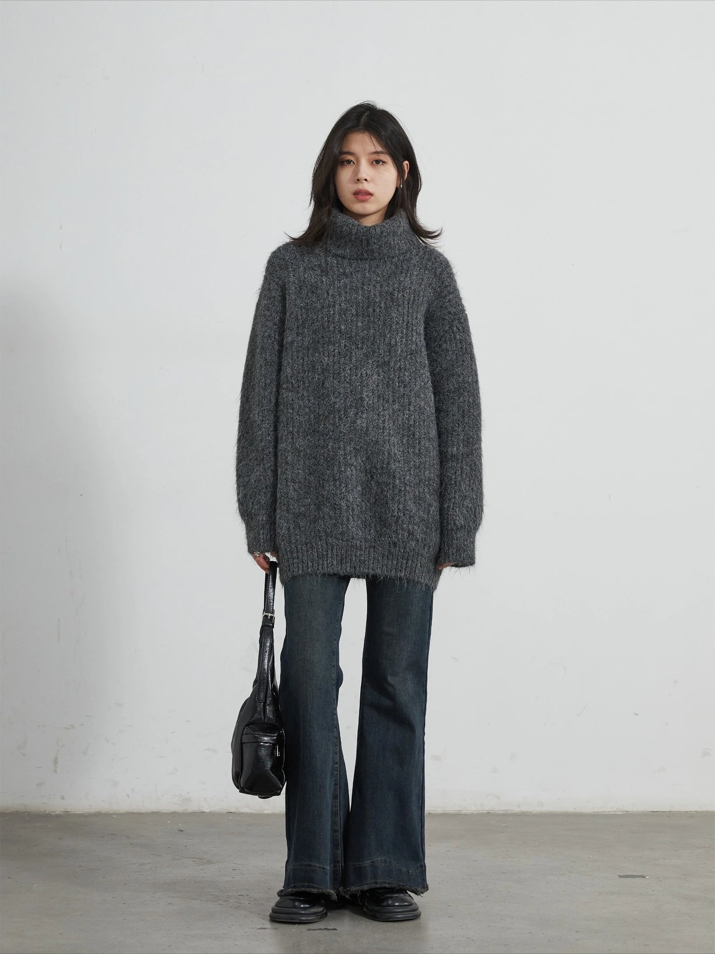 CHIC VEN Women Turtleneck Sweaters Solid Loose Casual Pullovers Bottom Thick Warm Female Jumpers Knitwear Autumn Winter 2025