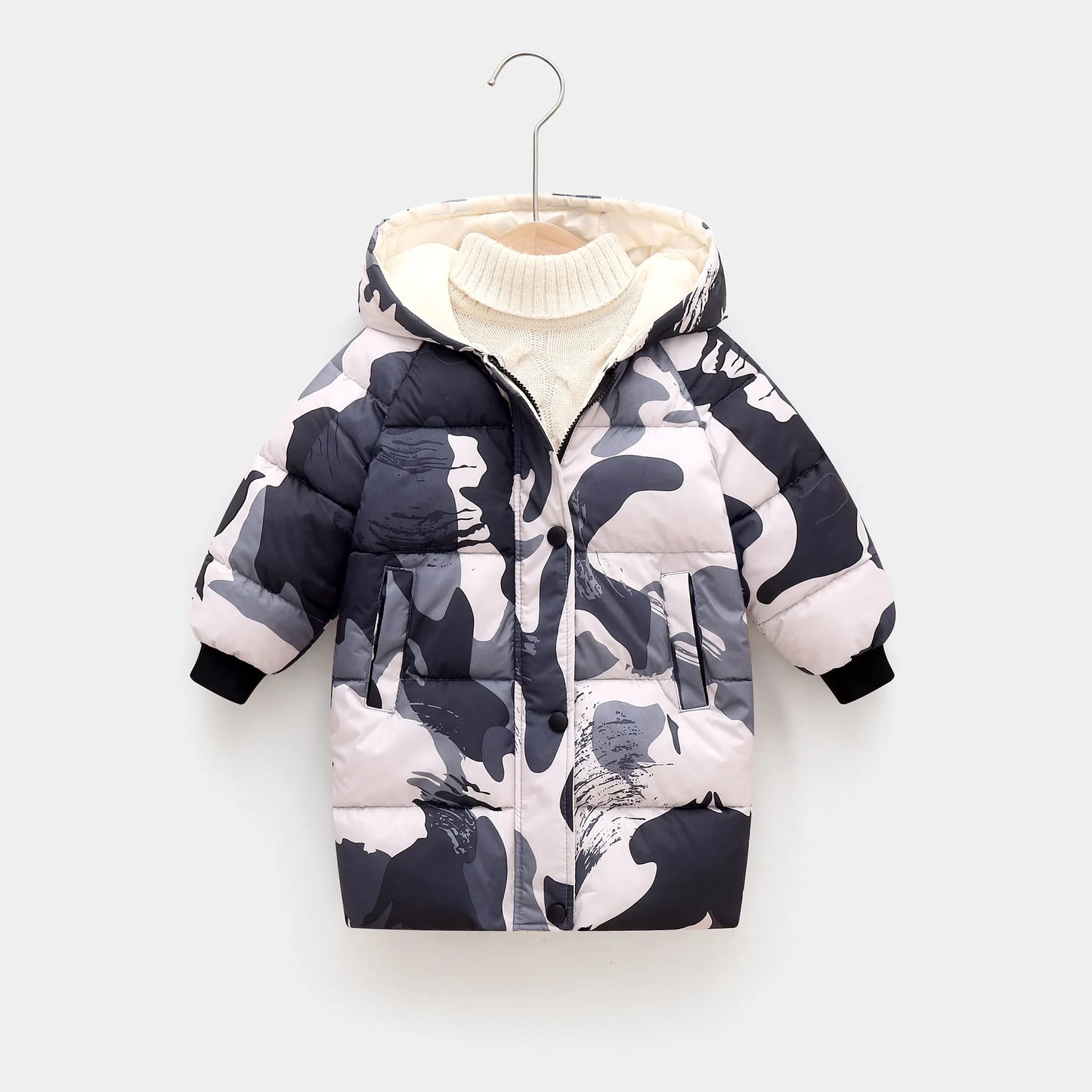 OLEKID 2025 Autumn Winter Children Boys Jacket Hooded Down Cotton Thick Warm Girls Parka 1-10 Years Kids Baby Outerwear Coat