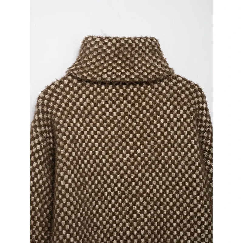 Women's Spliced knit Short Jackets Autumn Winter Stand Collar Long Sleeve Jackets Coats Streetwear Female Outerwear Chic Tops