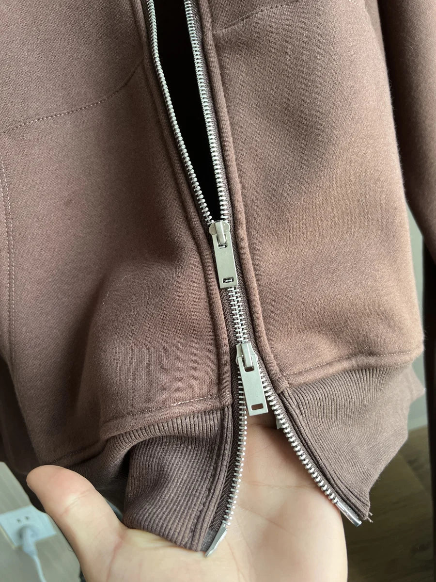 ETJ 2025 Fall/Winter new  women's casual sports oversized zipper hoodie wide leg mop sweatpants set 4174842