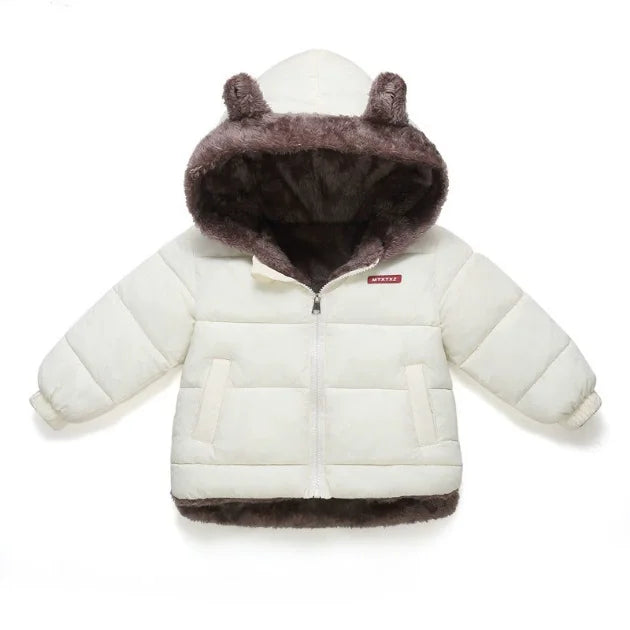 Boys Girls Thick Jackets Winter Kids Padded Fleece Warm Coats Children Hooded Cotton Outerwear Kids Clothes Cashmere Snowsuit