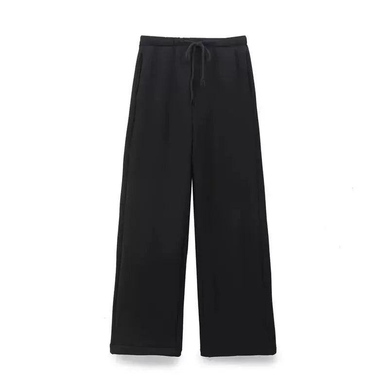 ETJ 2025 Fall/Winter new  women's casual sports oversized zipper hoodie wide leg mop sweatpants set 4174842