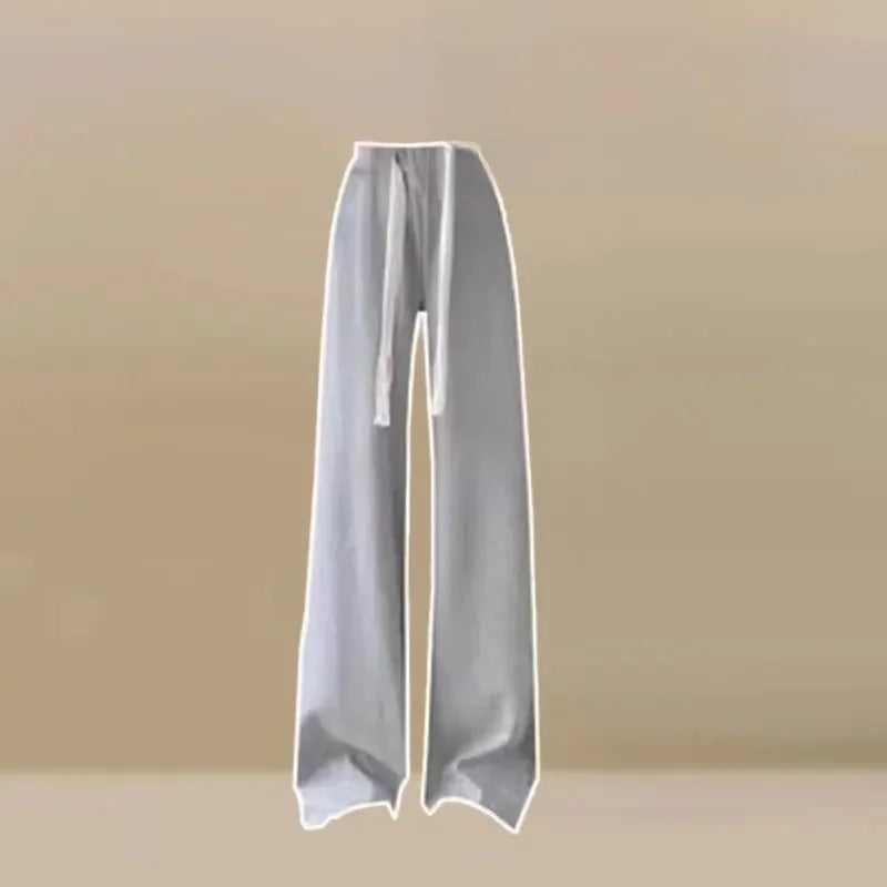 Spring Autumn Loose-Fit Two-Piece Illusion Hooded Sweatshirt Straight-Leg Bell Bottoms Casual Suit Set Chinese Style